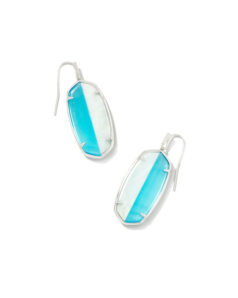 Kendra Scott Elle Silver Intarsia Drop Earrings in Intarsia The